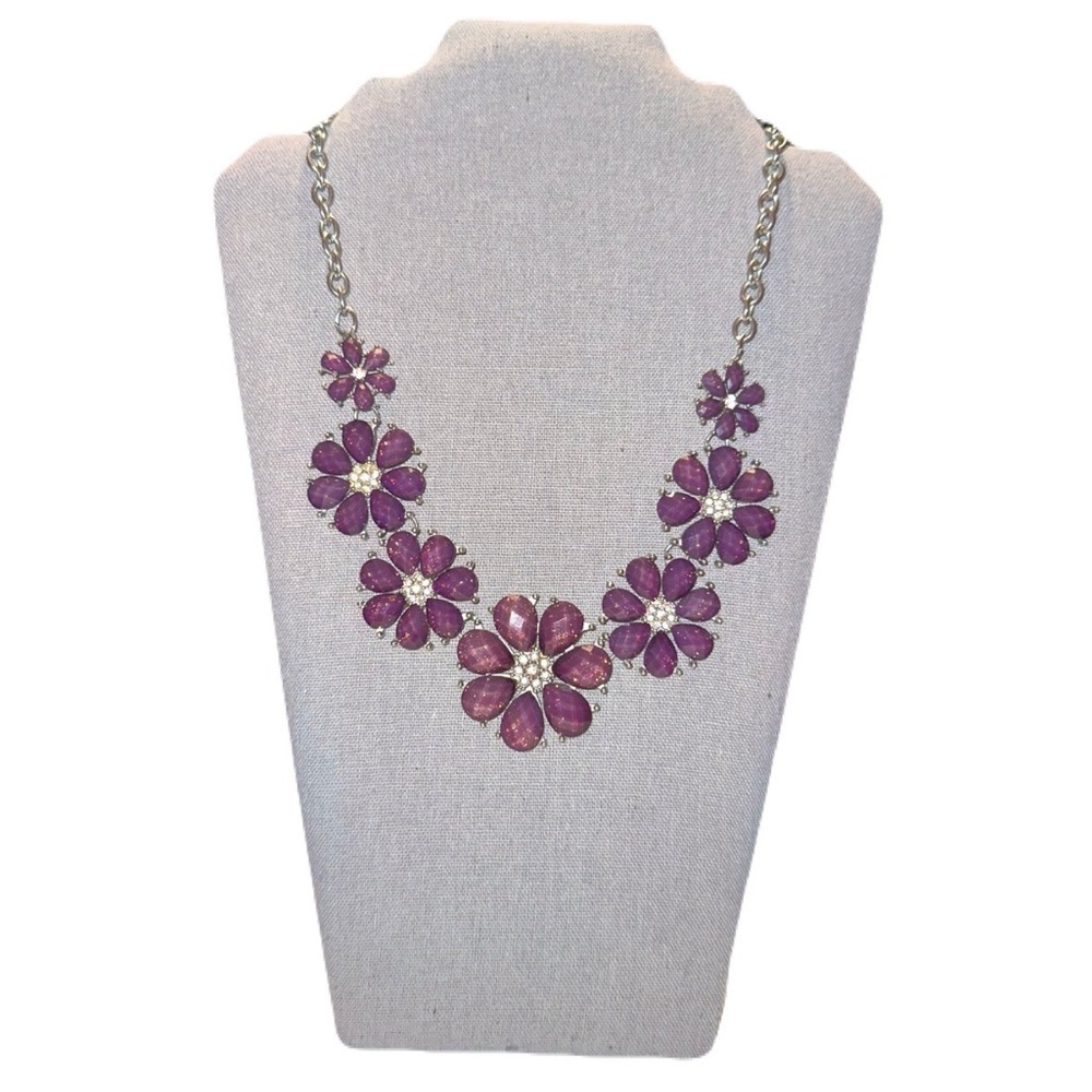 Purple flower Collar necklace Y2K